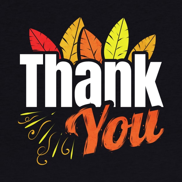 Thank You Logo with Colored Feathers Thanksgiving by SinBle